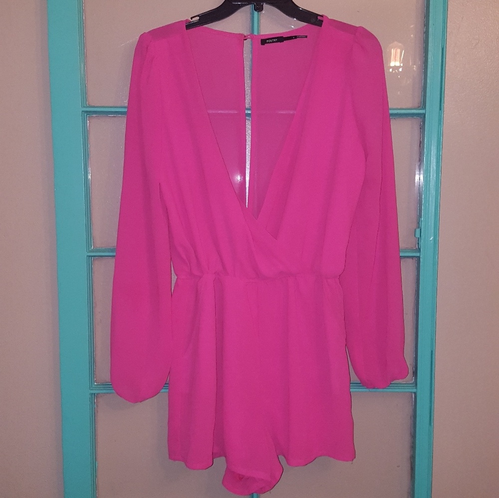 HOT pink romper!